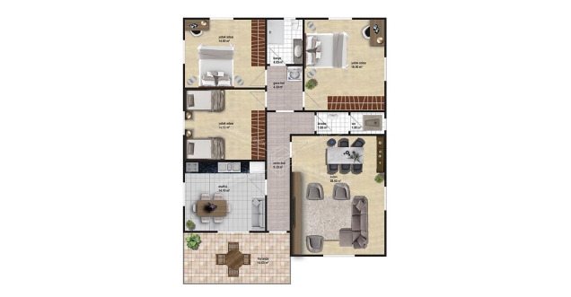 UP201 Dikmen 65m² Tek Katlı Çelik Ev 