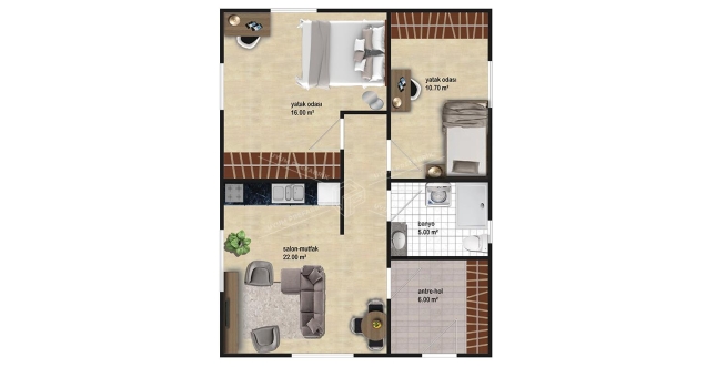 UP202 Kestel 70m² Tek Katlı Çelik Ev 