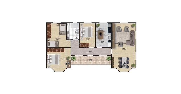 UP205 Ayder 110m² Tek Katlı Çelik Ev 