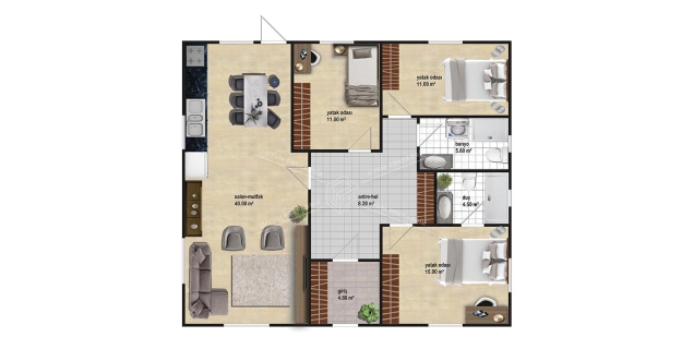 UP206 Salda 115m² Tek Katlı Çelik Ev