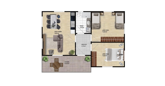 UP207 Manyas 60m² Tek Katlı Çelik 