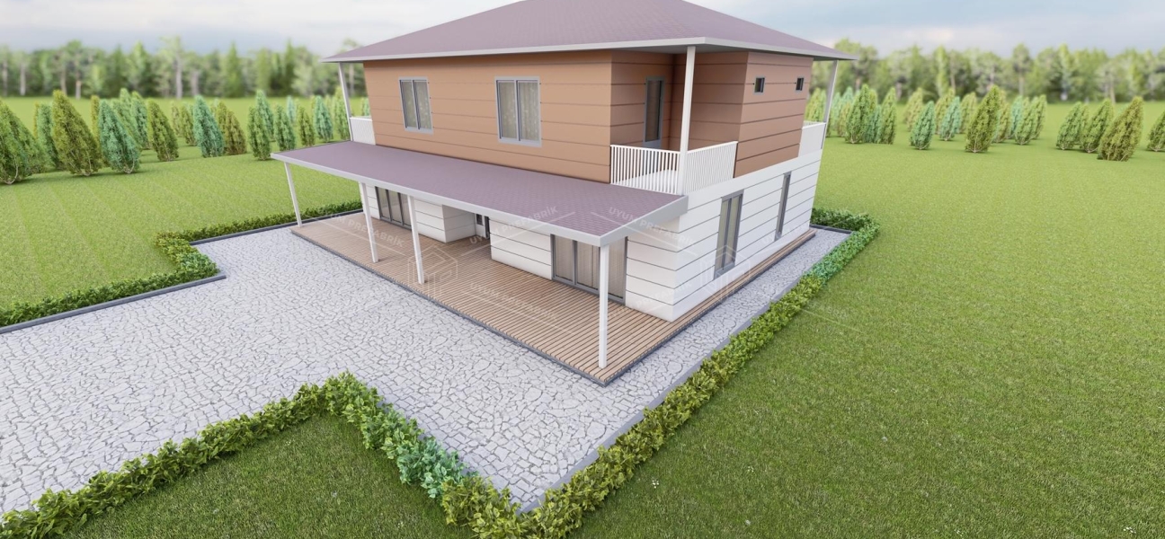 UP211 DÖRT MEVSİM 321m² Çift Katlı Çelik Ev