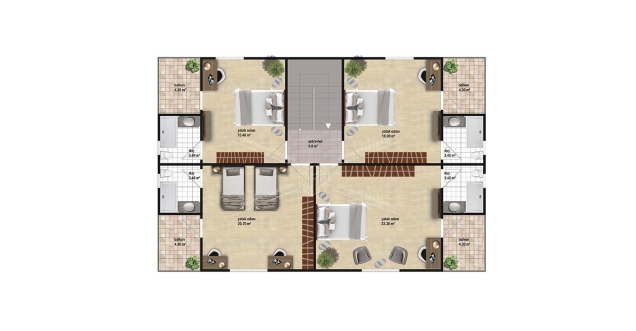 UP211 DÖRT MEVSİM 321m² Çift Katlı Çelik Ev