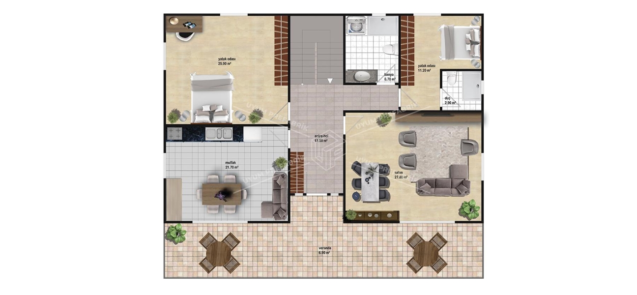 UP211 DÖRT MEVSİM 321m² Two Storey Steel House