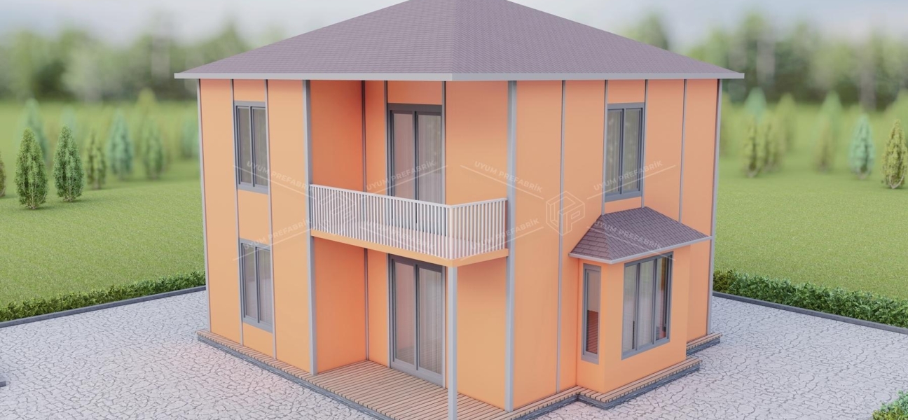 UP212 KINIK 120m² Çift Katlı Çelik Ev