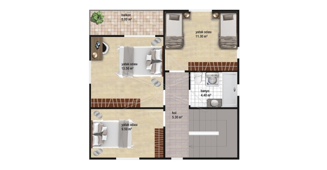 UP212 KINIK 120m² Çift Katlı Çelik Ev